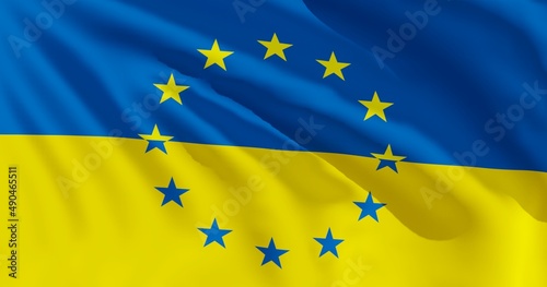 Flaga Ukraina Unia
