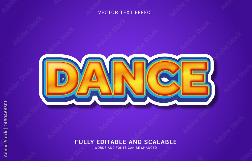 editable text effect, Dance style editable text effect, Dance style