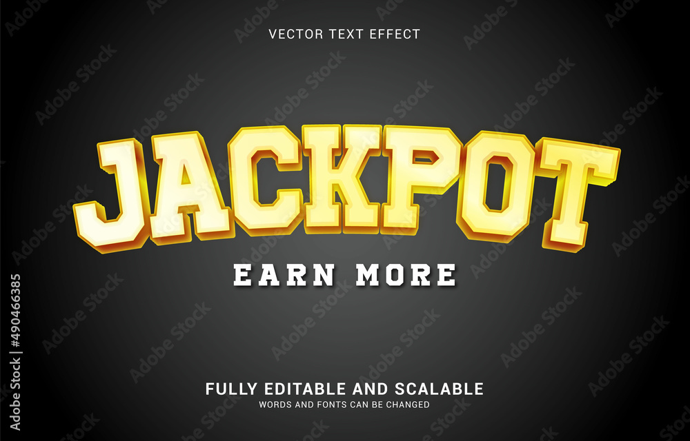 editable text effect, Jackpot style editable text effect, Jackpot style