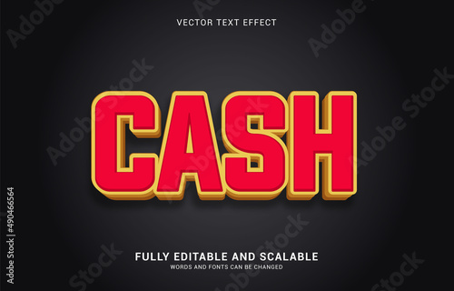 editable text effect, Cash style