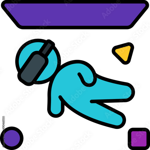 virtual filled outline icon