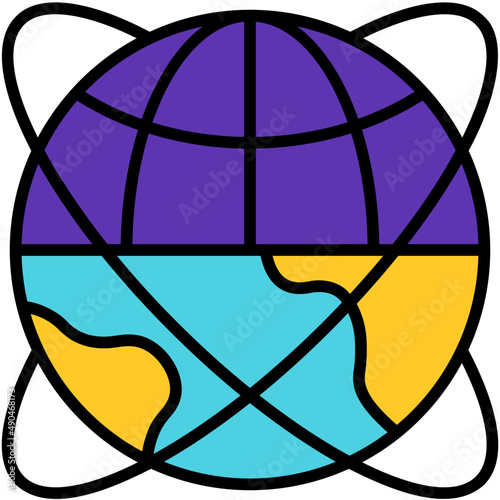 world filled outline icon