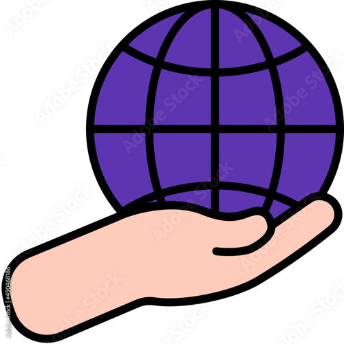 world filled outline icon