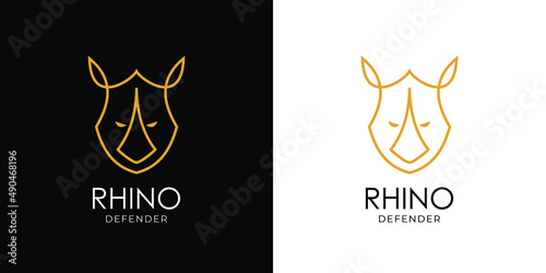 Rhino Defender Logo Head Monoline Style