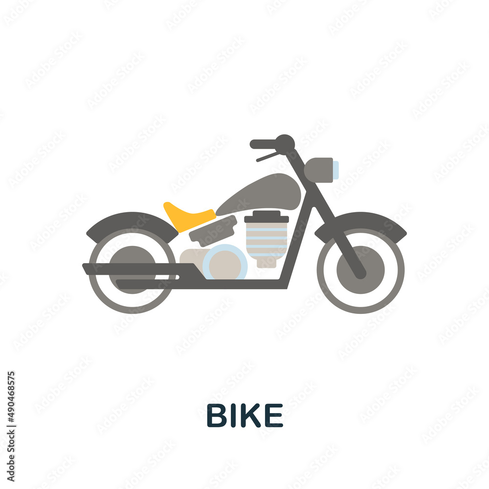 Bike flat icon. Colored element sign from public transport collection. Flat Bike icon sign for web design, infographics and more.