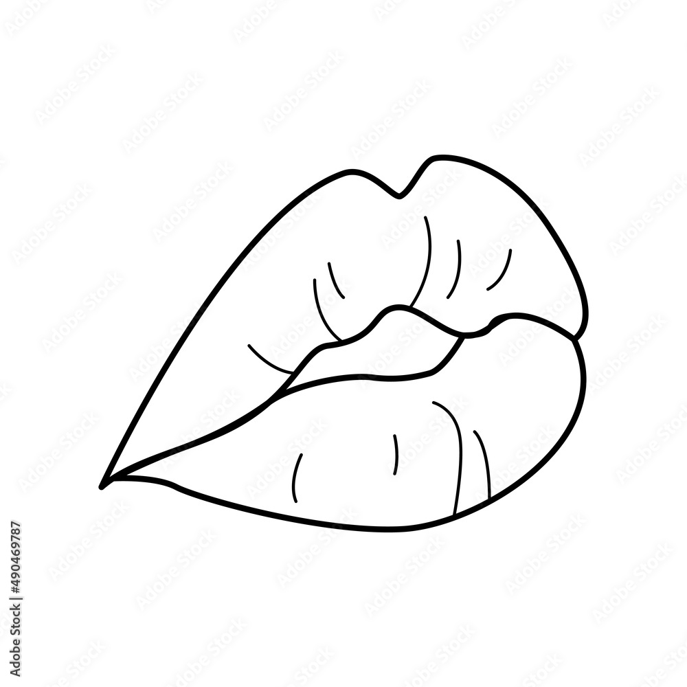 Woman lips sketch doodle style illustration Woman lips sketch doodle style illustration