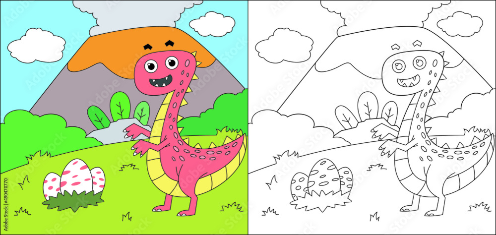 Coloring pages of cute dinosaur Coloring pages of cute dinosaur