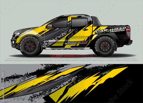 truck and car decal design vector kit. abstract background graphics for vehicle advertisement and vinyl wrap 
