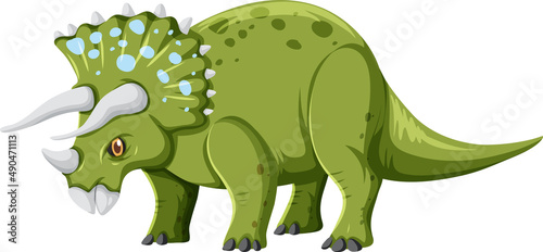 Triceratops dinosaur on white background