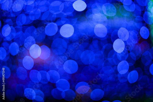 Blue and white bokeh from light bulb abstract background