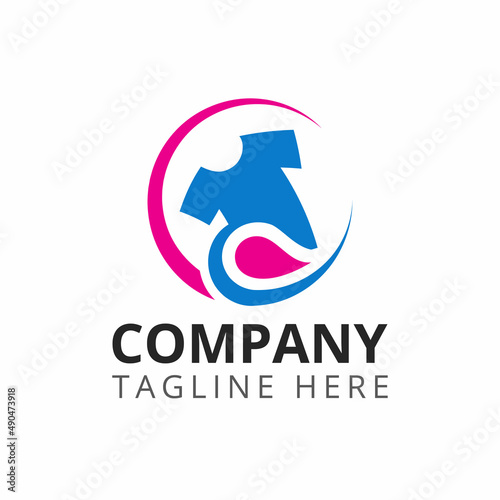 clothes laundry logo isolated on white background.