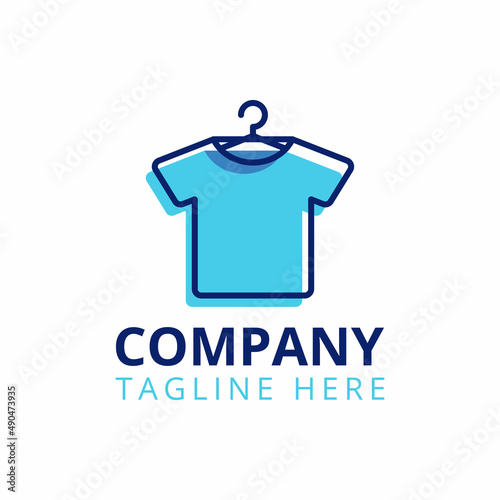 t-shirt  logo terisolasi latar putih. logo shirt line art.