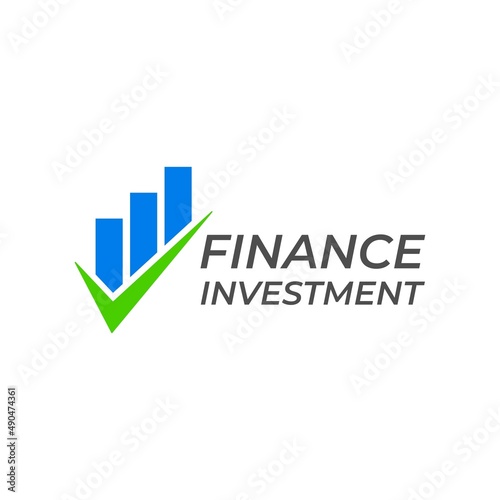 Growing finance and investment logo icon vector