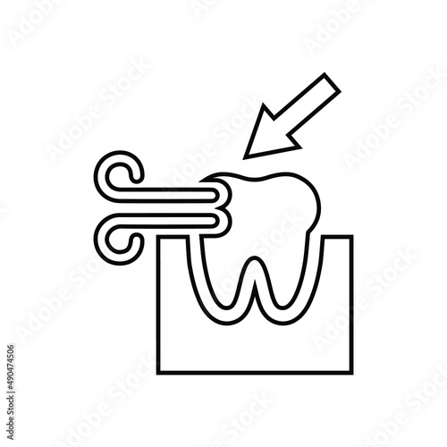 Teeth sensitivity icon. Outline vector design.