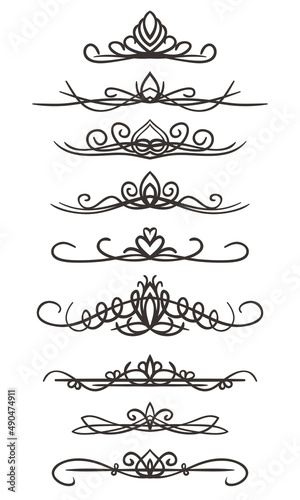 Ornamental lines page decoration Vector design element set