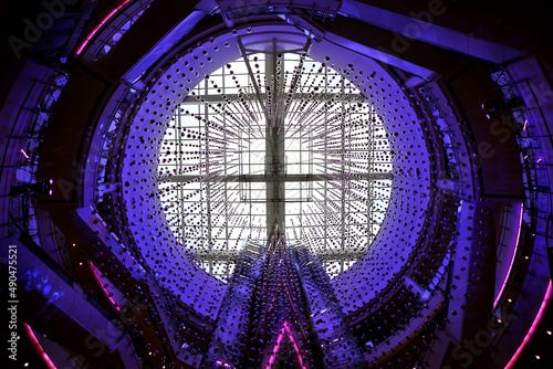 The light and abstract decorations look futuristic and beautiful