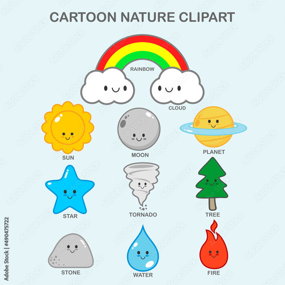 Cartoon Nature Character Collections Vector Cartoon Nature Character Collections Vector