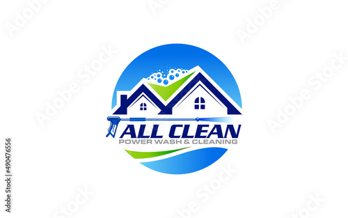 Illustration vector graphic of pressure power wash spray logo design template