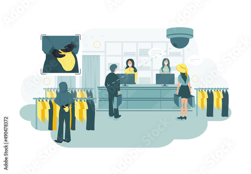 CCTV. CCTV systems in the store. Checkout control. Thief Protection