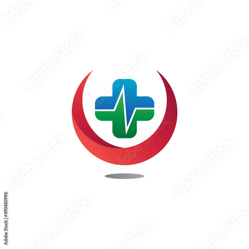 Heartbeat and medical logo design