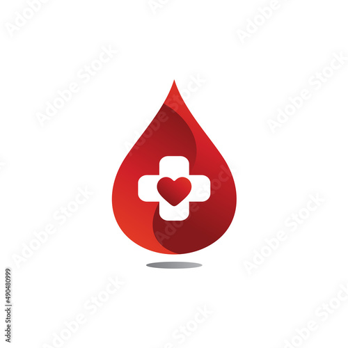 Blood donate logo design vector