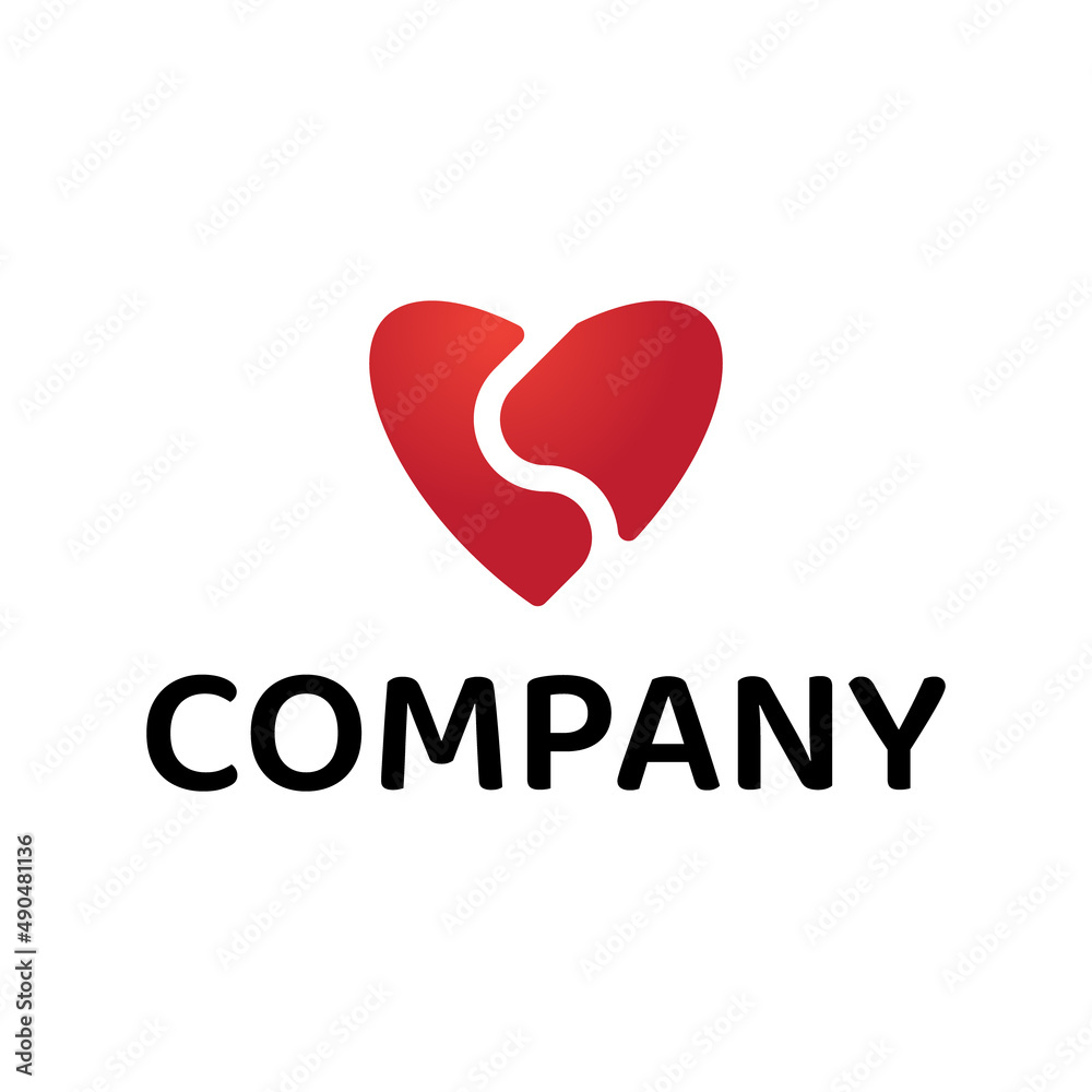 letter S love logo design