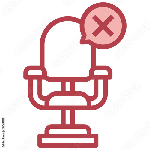 NO VACANCY red line icon,linear,outline,graphic,illustration