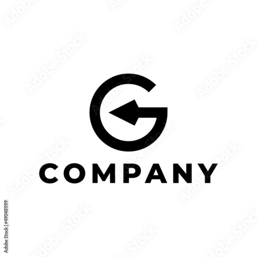 letter G with arrow logo design