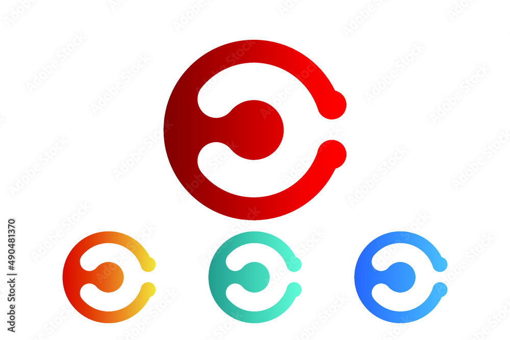 Gradient Letter C Logo Set