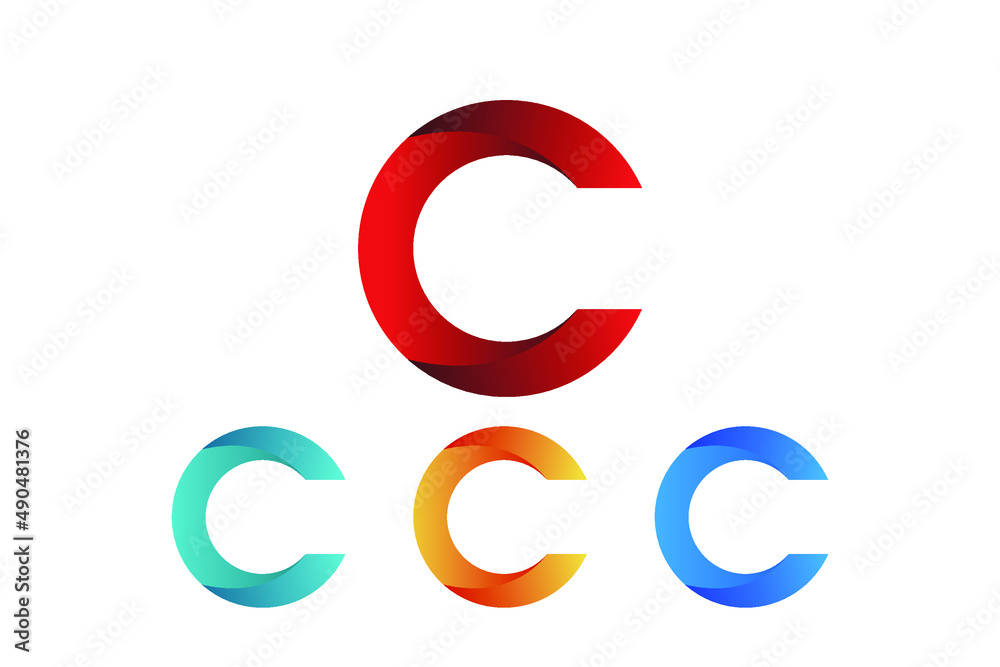 Gradient Letter C Logo Set Gradient Letter C Logo Set
