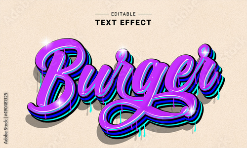 Editable text style effect - Graffiti text style theme.