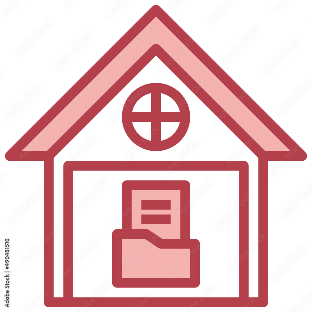 Obraz premium FOLDER red line icon,linear,outline,graphic,illustration