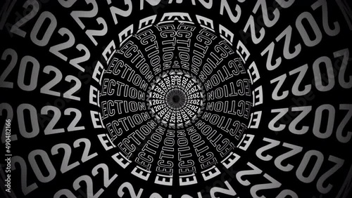 Motion typography of Election 2022 pattern texture effect in black background
