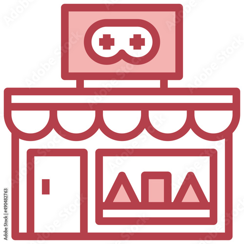 GAME CENTER red line icon,linear,outline,graphic,illustration