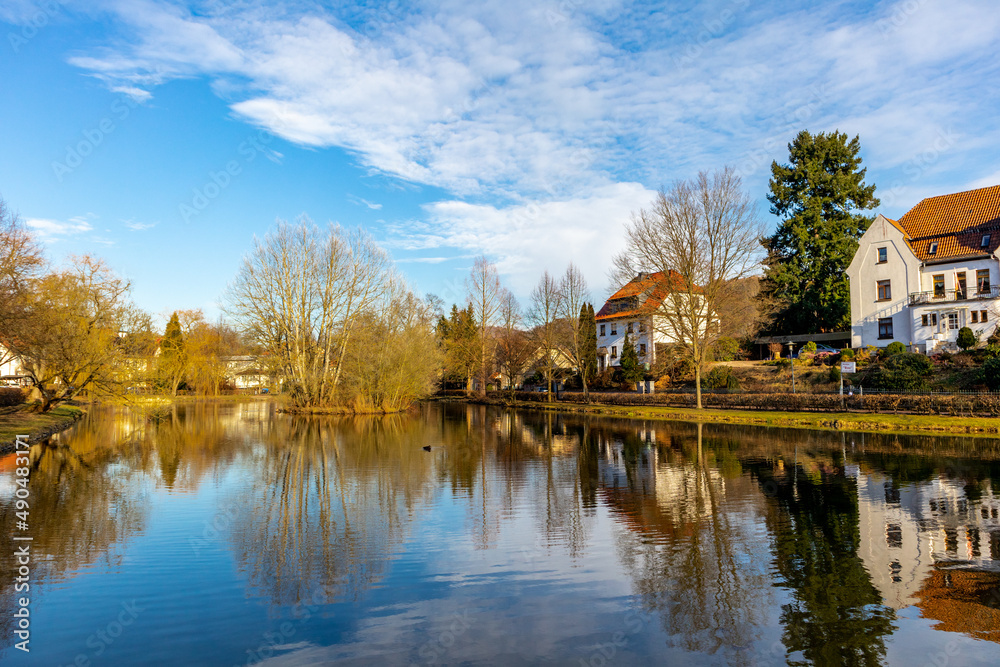 Fototapeta premium Frühlingsspaziergang durch die wunderschöne Stadt Schmalkalden - Thüringen - Deutschland