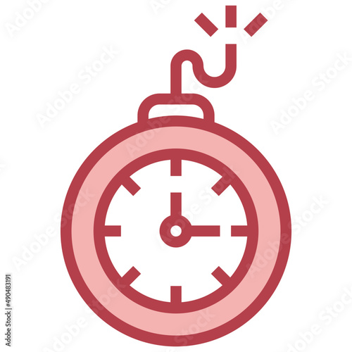 DEADLINE red line icon,linear,outline,graphic,illustration
