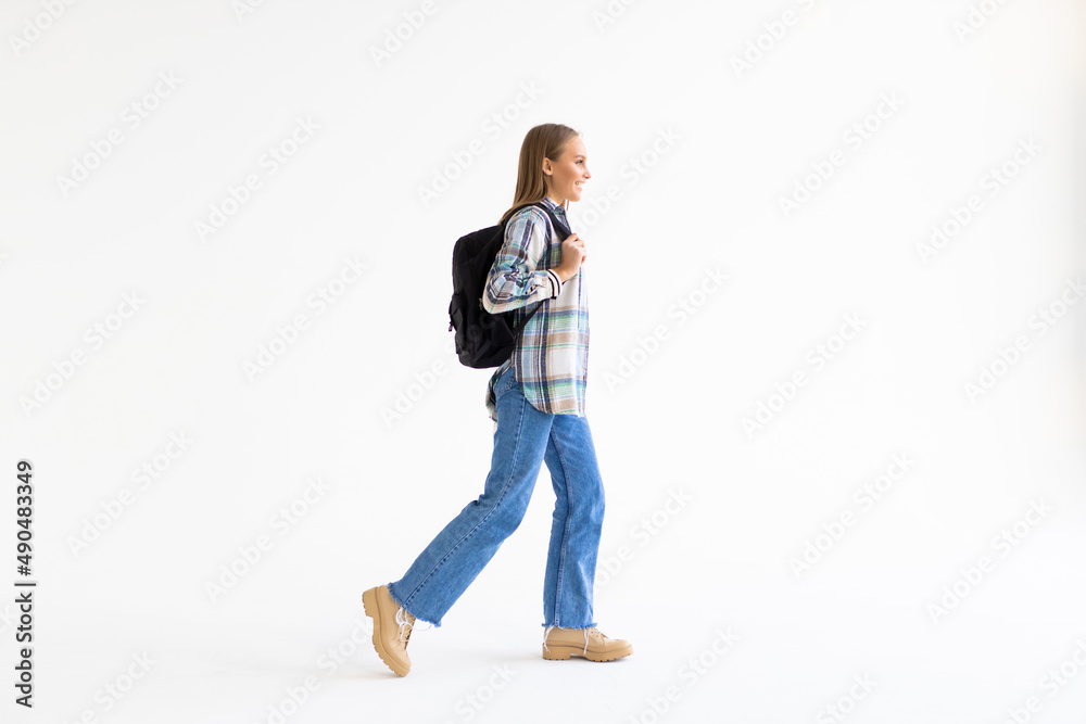 Young female student isolated on white background Young female student isolated on white background