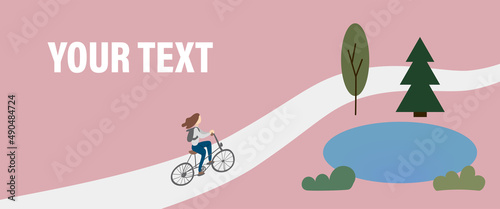 web banner about the problems and issues of ecology and peace, healthy lifestyle, nature management and nature conservation, cycling