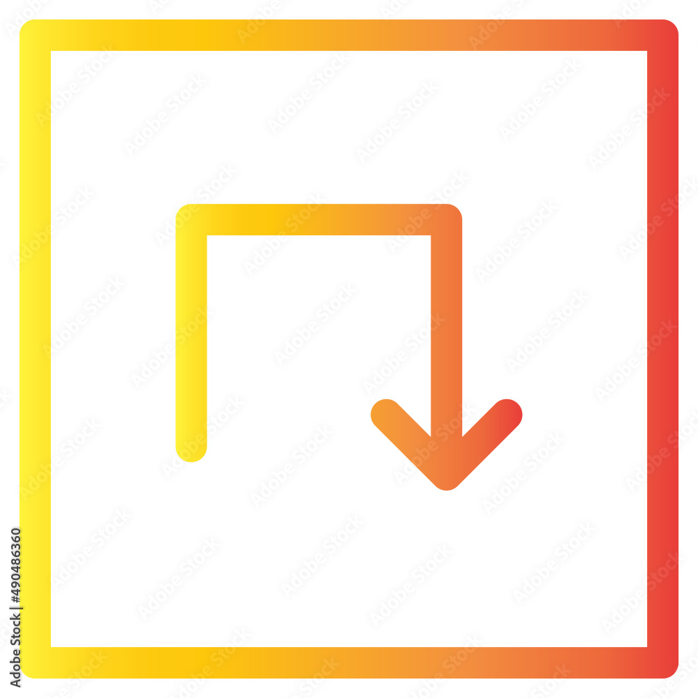 Illustration of Turning Arrow design icon Illustration of Turning Arrow design icon