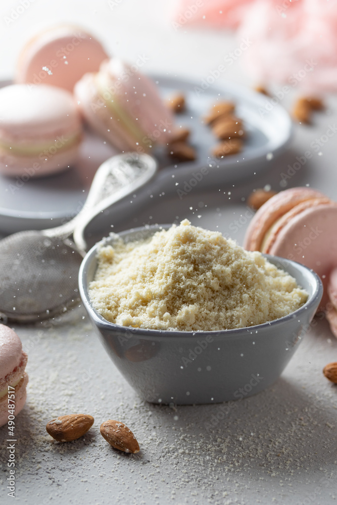 Pink macaroons with almond flour