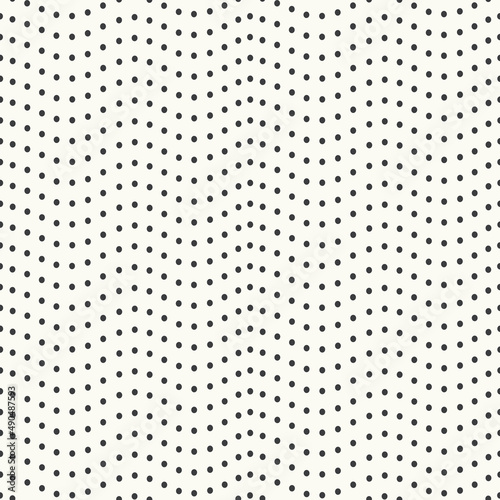 Dots pattern background. Vector seamless repeat of wavy dots, geometric resource.