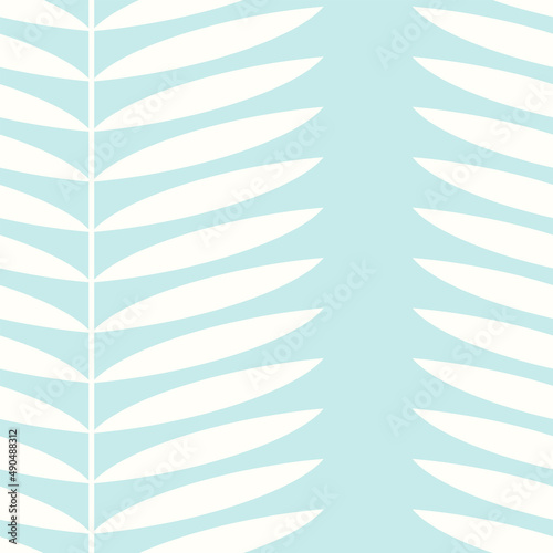 Botanical vector seamless pattern. Simple scandinavian floral design. Vertical stripes with leaves, nature inspired pastel toned print for fabric, wallpaper, wrapping paper and stationery