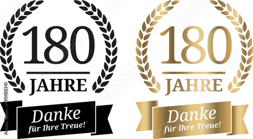 Signet 180 Jahre Gold und Schwarzweiß