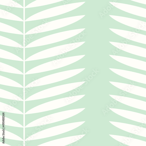 Botanical vector seamless pattern. Simple scandinavian floral design. Vertical stripes with leaves, nature inspired pastel toned print for fabric, wallpaper, wrapping paper and stationery
