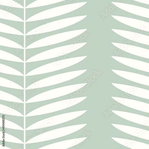 Botanical vector seamless pattern. Simple scandinavian floral design. Vertical stripes with leaves, nature inspired pastel toned print for fabric, wallpaper, wrapping paper and stationery