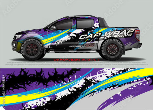 truck and car decal design vector kit. abstract background graphics for vehicle advertisement and vinyl wrap 