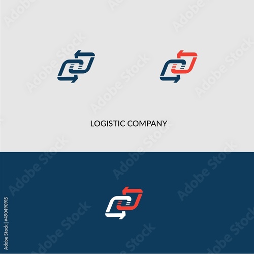 Illustration logistics and delivery company logo design template