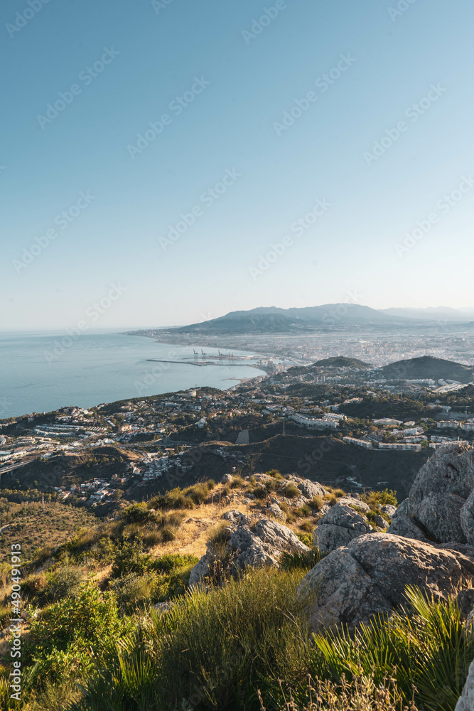 view from the top of the hill in malaga