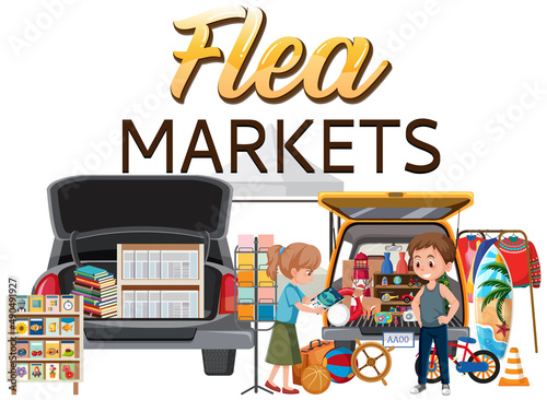 Flea market concept with a car boot sale