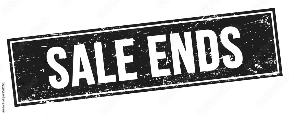 Fototapeta premium SALE ENDS text on black grungy rectangle stamp.